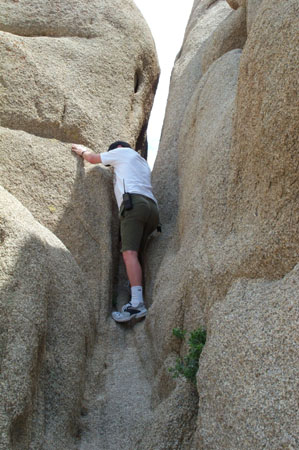 Pete Climbing out of Skull 15